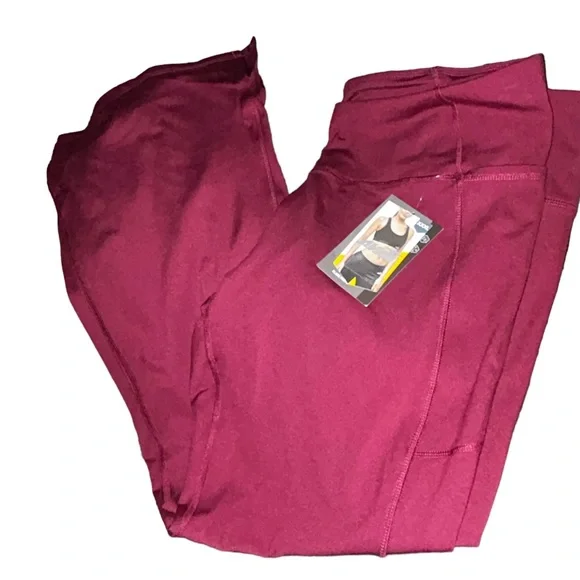 NWT Avia Burgundy Flare Yoga Pants - Picture 3 of 6